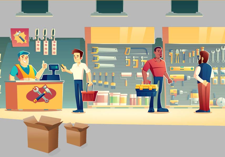 Bricolage et grands magasins carton